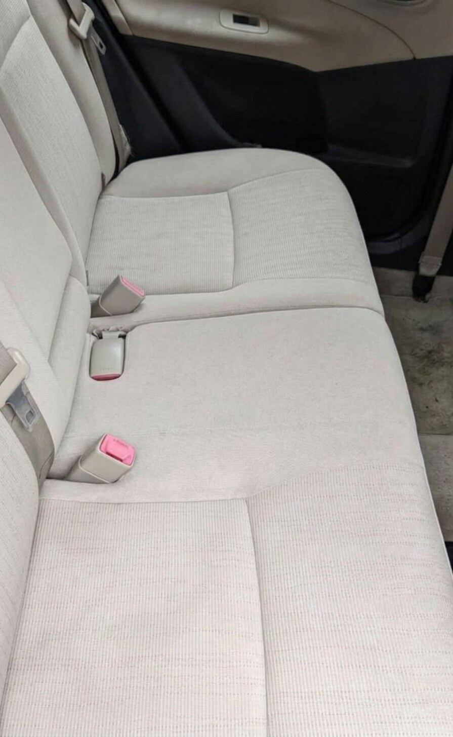 The same car back seats now spotless and bright